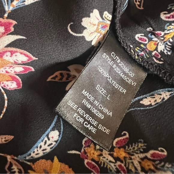 Altar’d state brown and black floral smocked ruffle mini dress, large - Picture 9 of 10